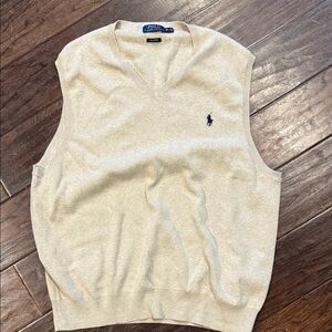 Polo by Ralph Lauren Men's Beige V-Neck Sweater Vest